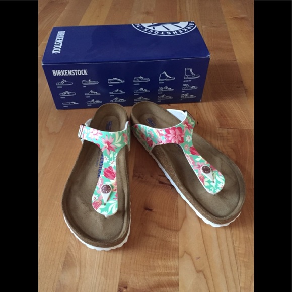 Birkenstock Shoes - Birkenstock Gizeh Soft Footbed Supernatural Flower